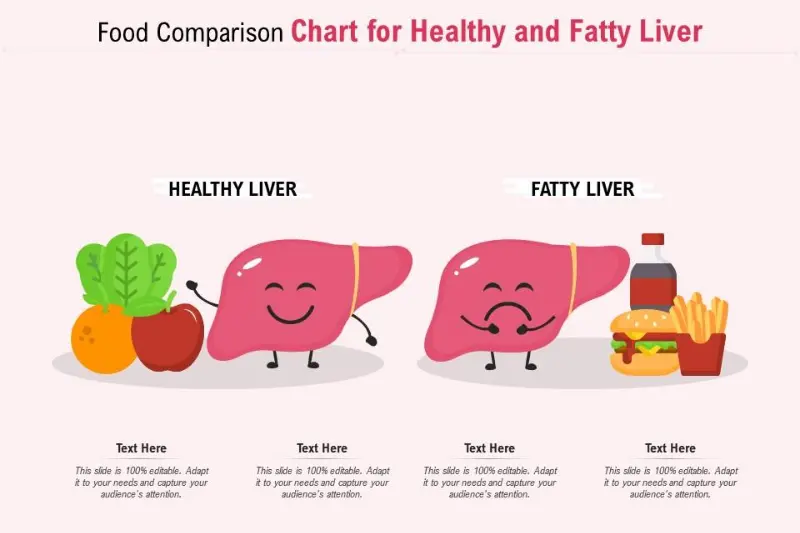 Comparison Healthy vs. Unhealthy Liver Diet