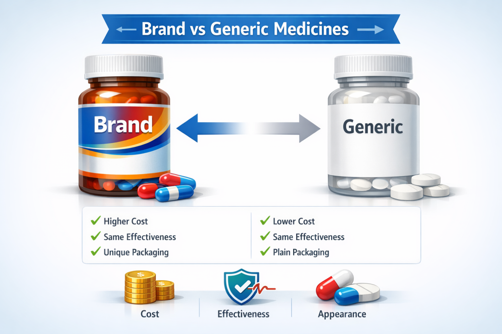 key differences between generic and brand medicines